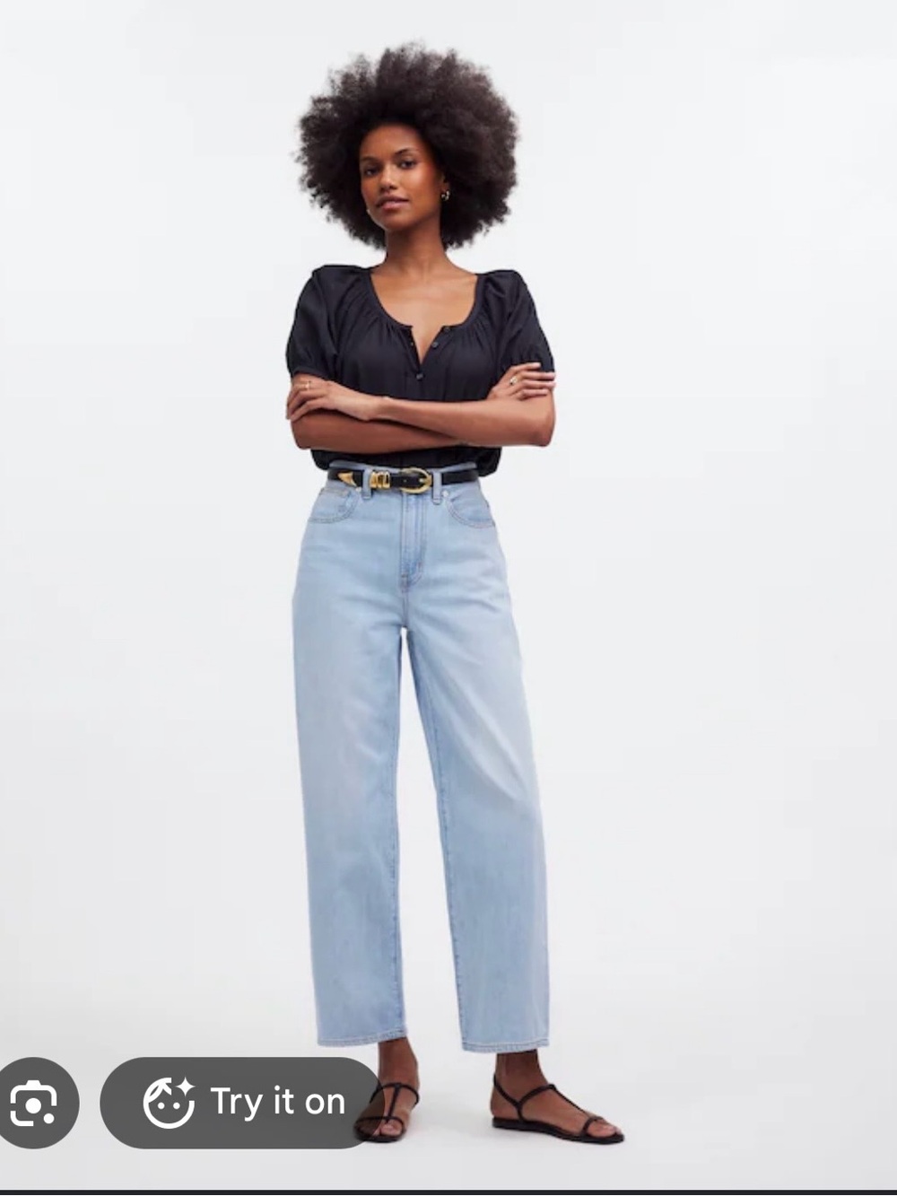Madewell The perfect vintage wide leg crop jeans 32T